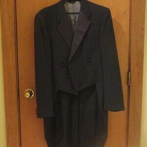 Vintage Christian Dior Monsieur Tailcoat Striped Tuxedo Gray Siz 42. + Extras